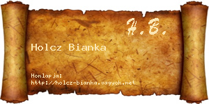 Holcz Bianka névjegykártya
